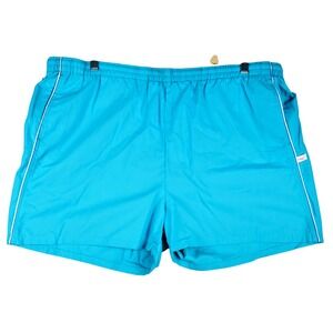 Vintage Jantzen Swim Trunks Shorts Elastic Waist Blue White Trim‎ Big 2X USA